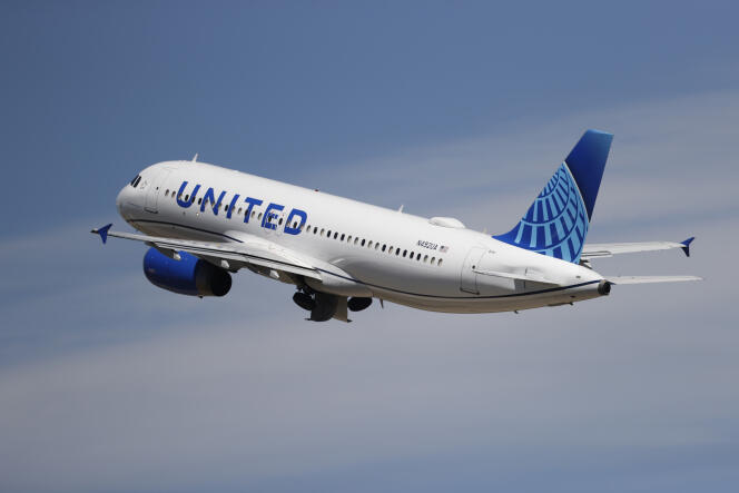 A United Airlines plane takes off from Denver Airport, Colorado, on June 10, 2020. 