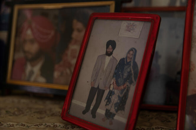 A photo of Hardeep Singh Nijjar, murdered in June in Canada, in his house in the village of Bhar Singh Pura, in the state of Punjab (India), September 21, 2023.