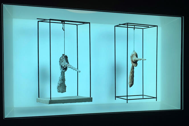 The hologram of the sculpture “The Nose”, by Alberto Giacometti, produced with the Proto device.