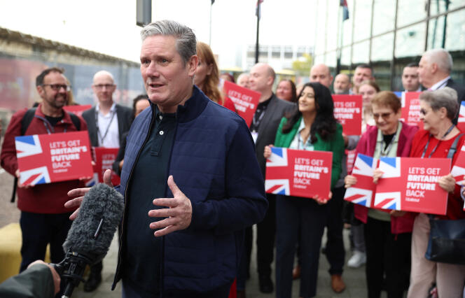Keir Starmer arriving at the Labor Party conference in Liverpool, United Kingdom, October 7, 2023.  