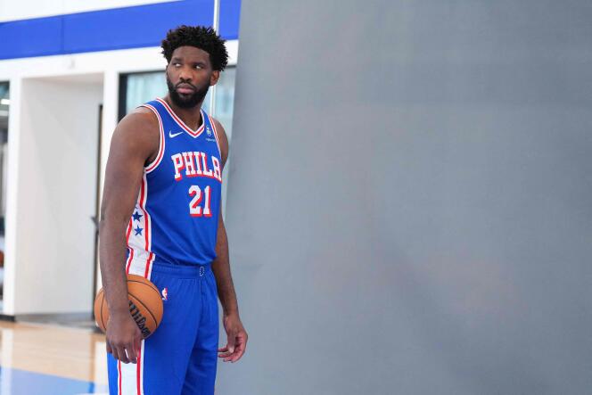 Joel Embiid during a photo shoot in Camden, New Jersey, on October 2.