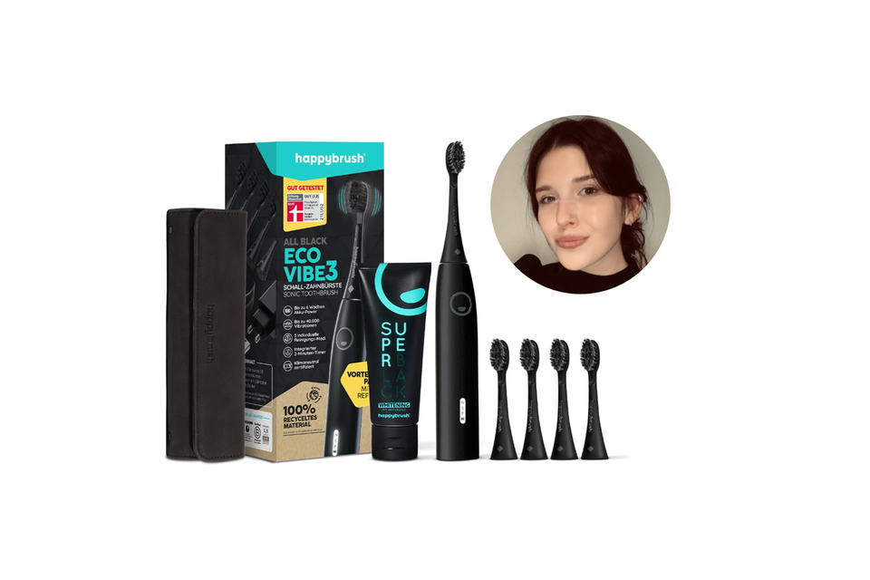 Toothbrush, attachments, bag and toothpaste come together in this practical set.  Editor Linda thinks: great!