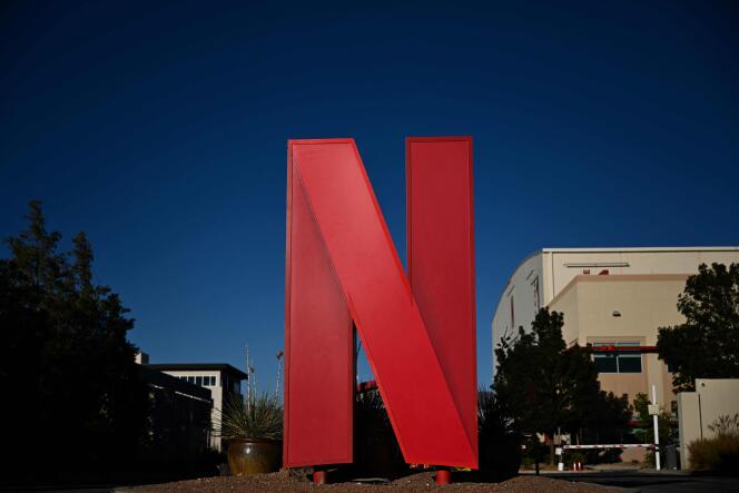 The Netflix logo in Albuquerque, United States, October 13, 2023.