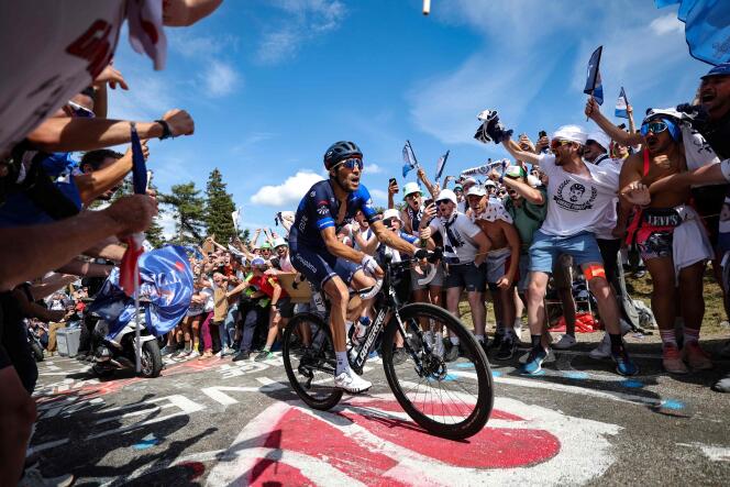 Frenchman Thibaut Pinot during the 20th stage of the Tour de France, in the Col du Petit Ballon (Haut-Rhin), July 22, 2023.