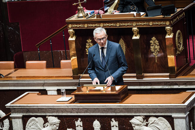 The Minister of the Economy, Bruno Le Maire, during the opening of the debates, in the National Assembly, of the first part of the finance bill for 2024. In Paris on October 17, 2023.