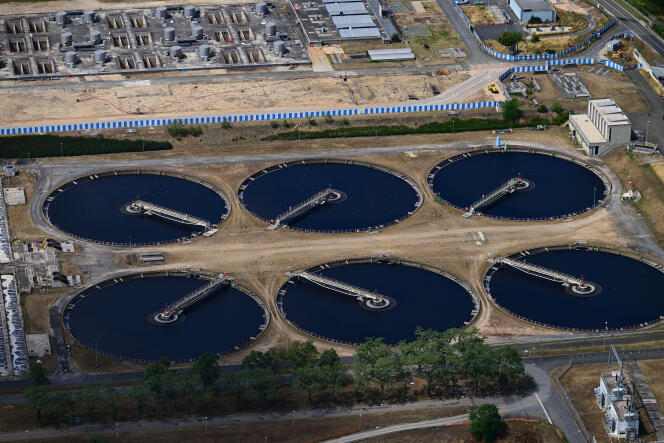 The Achères wastewater treatment plant, in Saint-Germain-en-Laye (Yvelines), July 11, 2023.