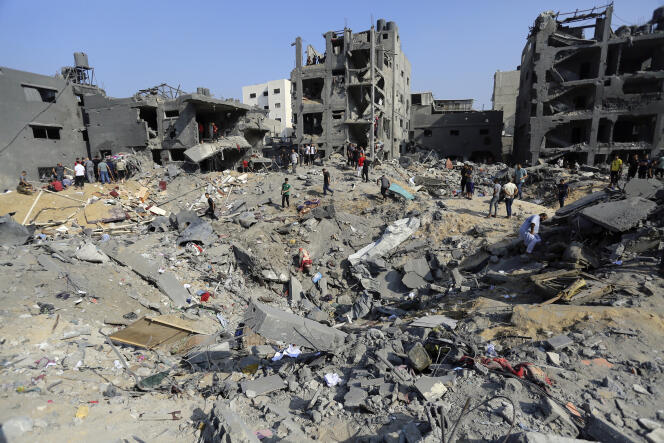 The Jabaliya camp the day after an Israeli bombardment, in the Gaza Strip, November 1, 2023. 