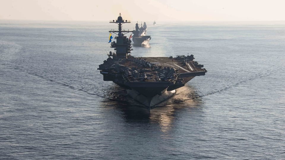 US Navy aircraft carrier in the Eastern Mediterranean
