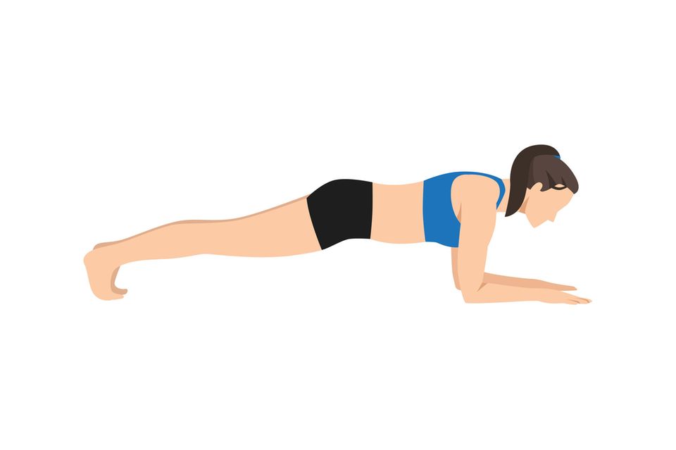Illustration of woman in plank: We should do this exercise every day from the age of 40