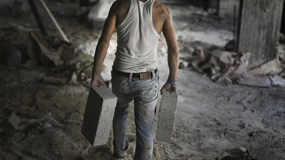 Palestinian worker in the Gaza Strip