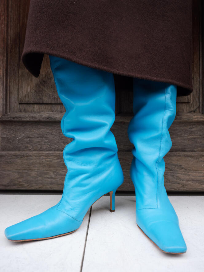 Leather boots, Acne Studios, €890.  acnestudios.com Toteme Skirt.  toteme-studio.com