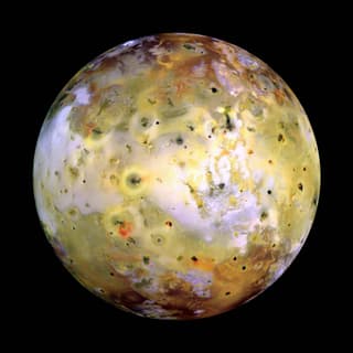 Researchers suspect that the surface of Jupiter's moon Io consists largely of sulfur. 