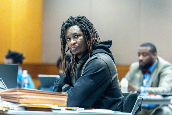 Rapper Young Thug during a hearing in Atlanta, Georgia on September 26.