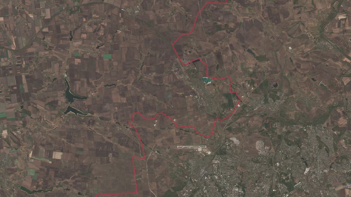 Satellite image with the front line drawn: The situation near Avdiivka at the beginning of November.