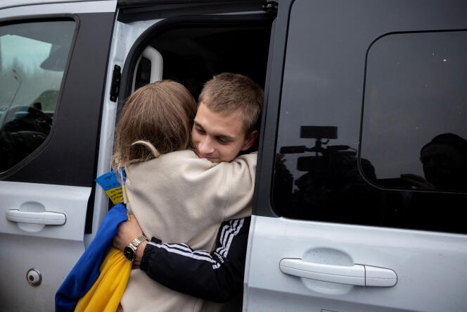 Orphaned teenager Bohdan Yermokhin upon his arrival in Ukraine, November 19, 2023.