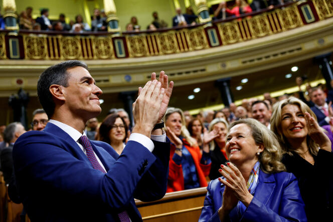 Spanish Prime Minister Pedro Sanchez was re-invested by Parliament on Thursday, November 16.