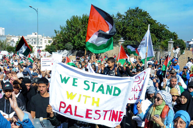 Solidarity march with the Palestinian people in Casablanca, October 29, 2023.