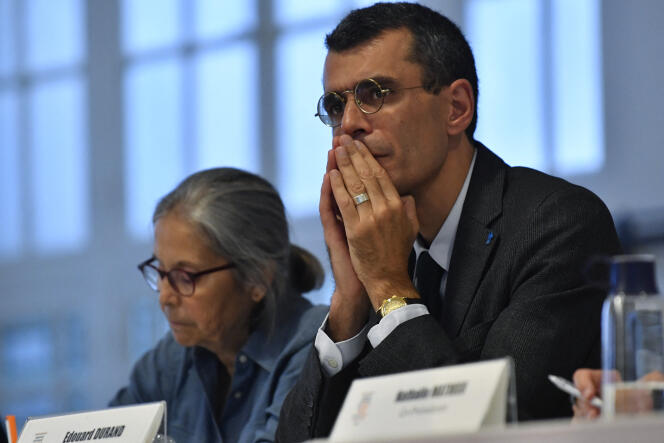 Edouard Durand, co-chair of the Independent Commission on Incest and Sexual Violence Against Children (Ciivise), during a public meeting of the commission, at the Palais de la Femme, in Paris, September 21, 2022.