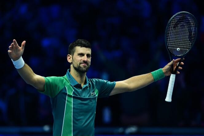 The Serbian Novak Djokovic won in straight sets (6-3, 6-3) against the Italian Jannik Sinner in the final of the Masters, in Turin (Italy), on November 19, 2023.