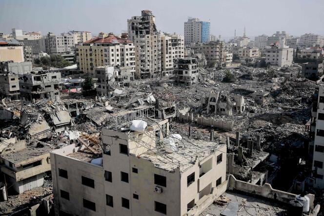 Destroyed buildings in Gaza City, November 24, 2023.