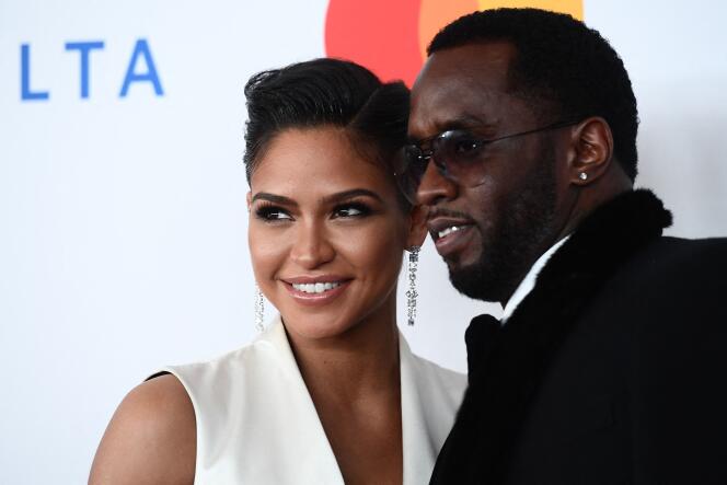 Singer Cassie and rapper Sean Combs at the Grammy Awards in New York on January 28, 2018.