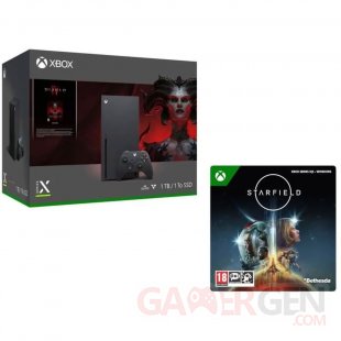 Xbox Series X with Diablo IV and Starfield images