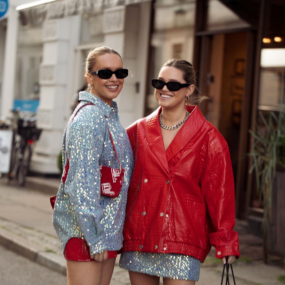 Sequins and bright colors are also popular at Copenhagen Fashion Week. 