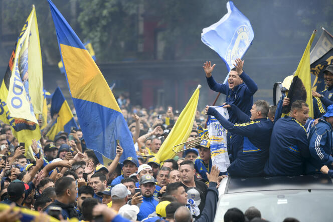 Boca Juniors vice president Roman Riquelme during an event encouraging supporters to demand elections to appoint the club's new leadership, near La Bombonera stadium, in Buenos Aires, December 3, 2023.
