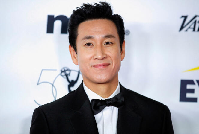 Lee Sun-kyun at the Emmy Awards in New York, United States, on November 21, 2021.