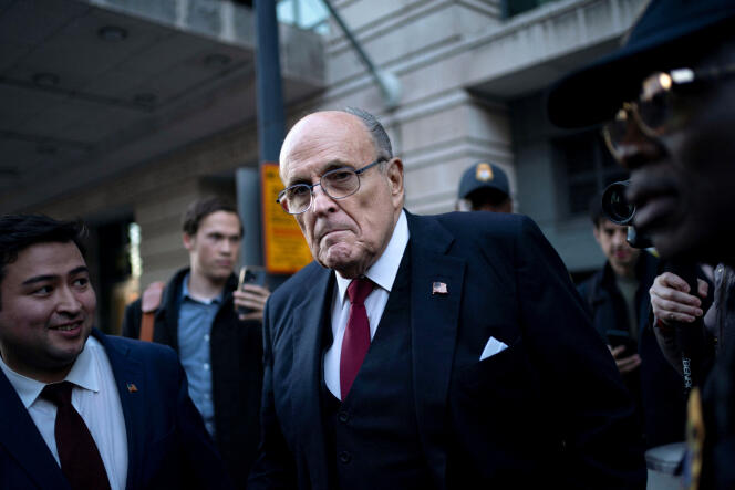 Rudy Giuliani, leaving court, in Washington, December 15, 2023.
