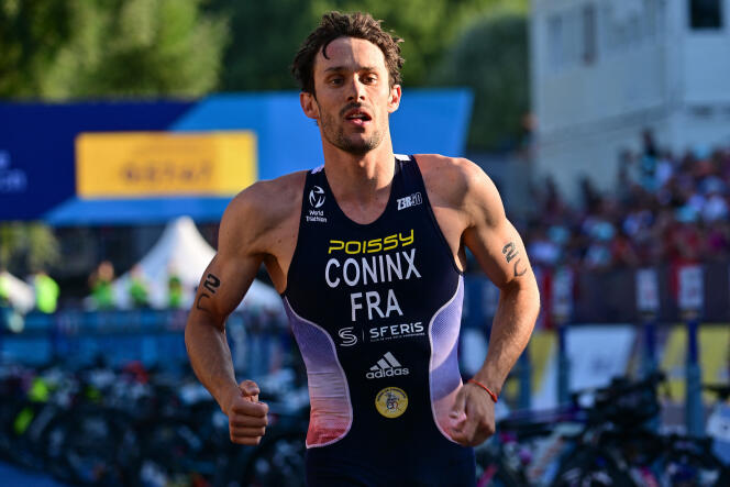 Dorian Coninx during the European Triathlon Championships, in Munich (Germany), August 14, 2022.