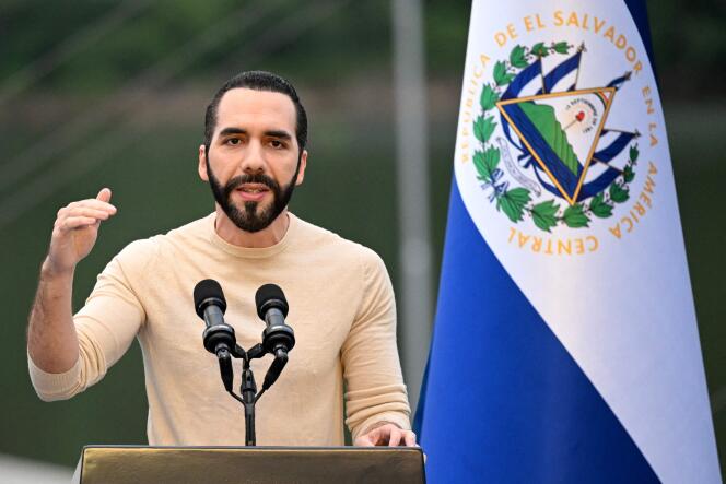 Nayib Bukele, President of El Salvador, after a speech in San Luis de la Reina, eastern El Salvador, October 19, 2023. 