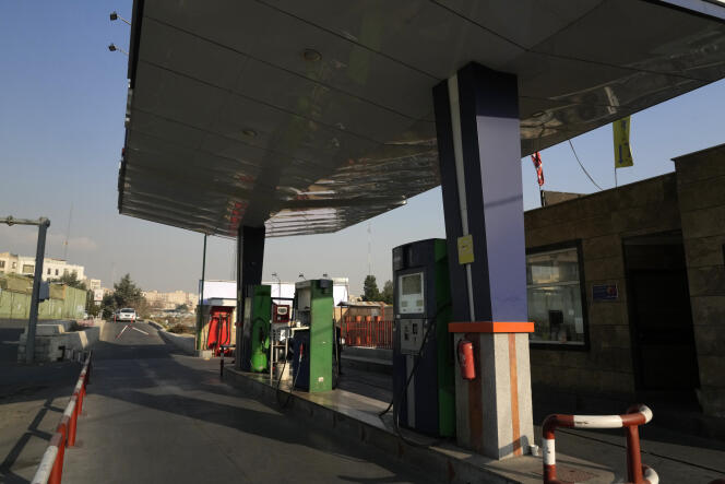 A closed gas station in Tehran, Iran, December 18, 2023.