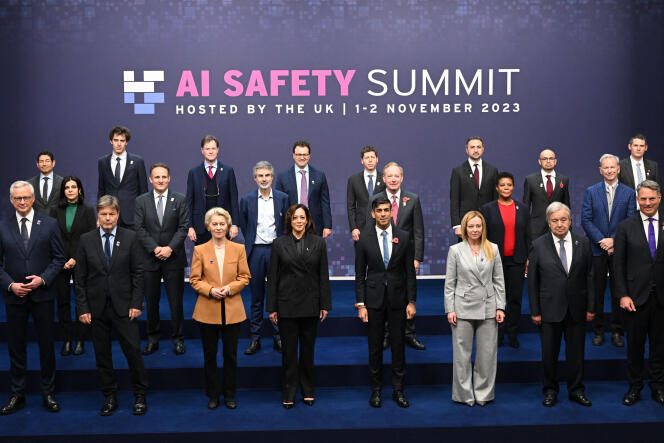 At the Global Artificial Intelligence Security Summit, Bletchley Park, UK, November 2, 2023. 