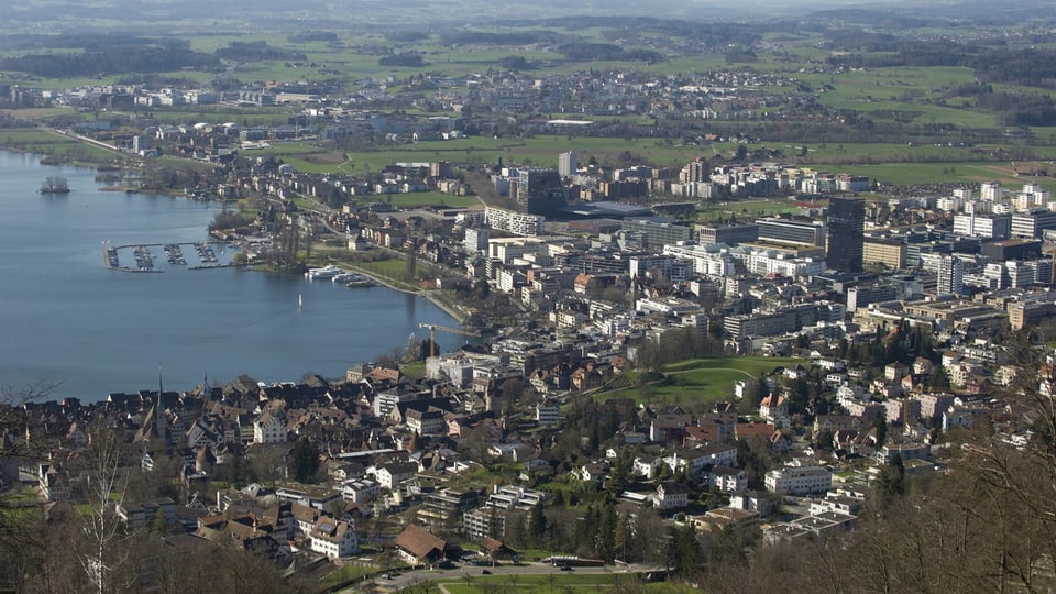 Bird's eye view of the city of Zug