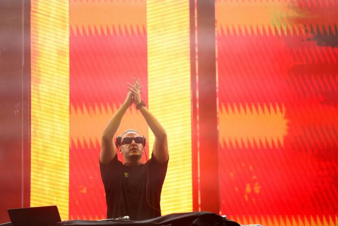 French music producer William Grigahcine, aka DJ Snake, performs on stage during the 38th edition of the Francofolies festival, in La Rochelle, July 14, 2023.
