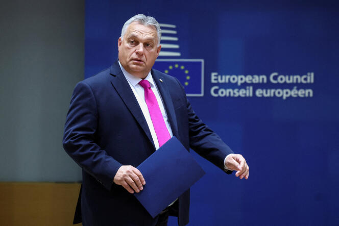 Hungarian Prime Minister Viktor Orban attends the European Union leaders' summit in Brussels on October 26, 2023.