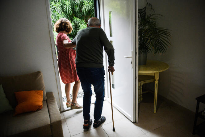 A caregiver at Les Papillons de Marcelle home, in Arles (Bouches-du-Rhône), May 9, 2023.