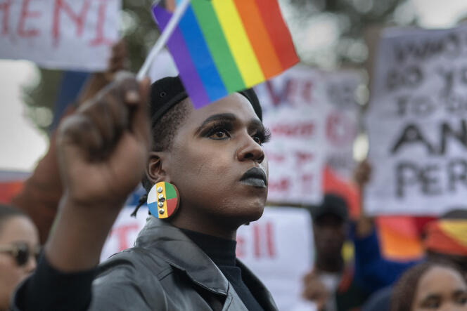 Demonstration in support of the LGBTQI+ community in Cape Town, South Africa, July 24, 2023.