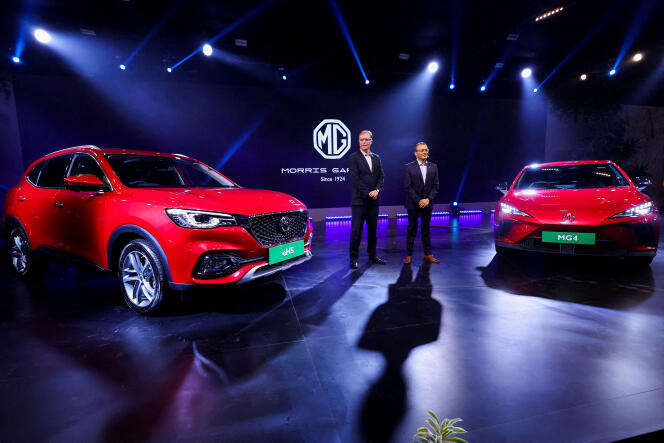 Two examples of plug-in hybrid cars from the MG brand, presented in India in January 2023