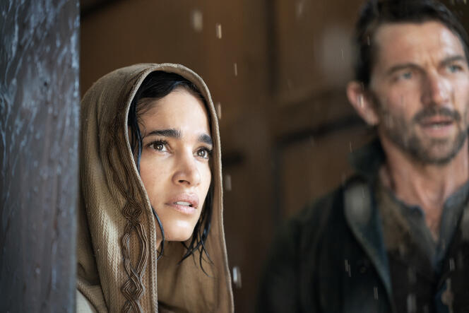 Kora (Sofia Boutella) and Gunnar (Michiel Huisman) in “Rebel Moon.”  Part 1: Child of Fire”, by Zack Snyder.