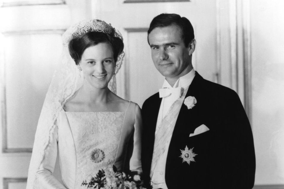 Queen Margrethe and Prince Henrik at their wedding in 1967