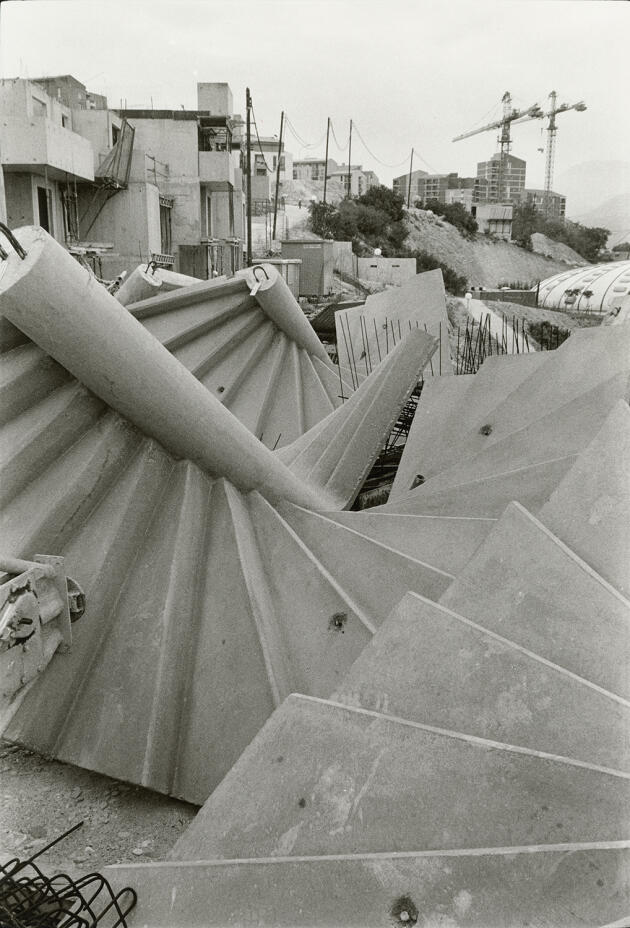 “Site with prefabricated concrete stairs”, Carros, April 1983.