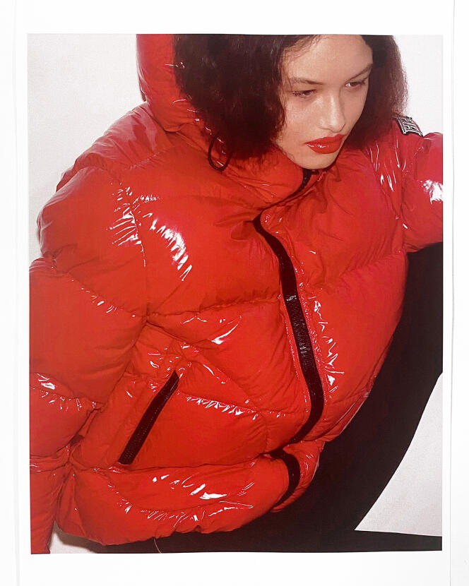 Hooded down jacket in shiny nylon with patent leather effect, padded with goose down, Herno, €635.