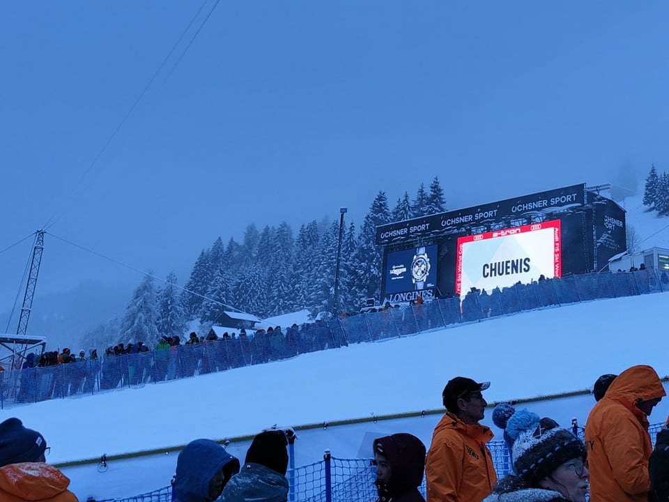 Image of ski fans at the track