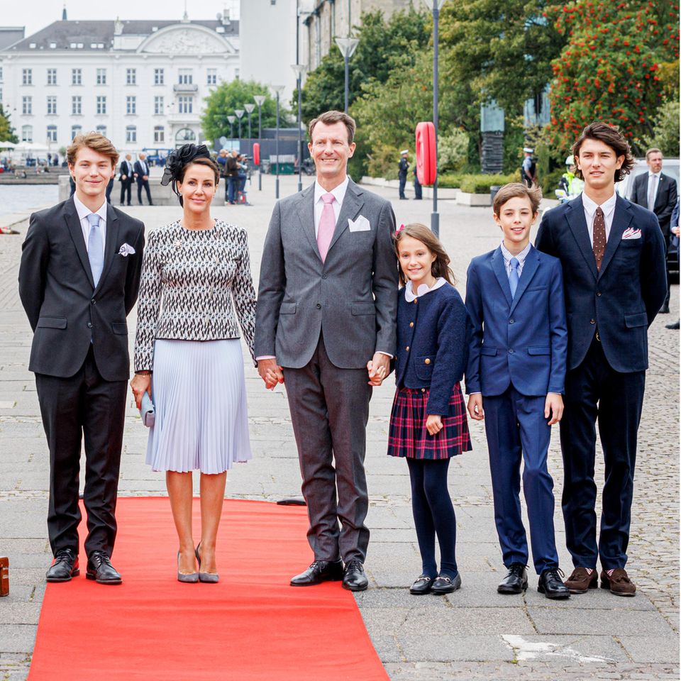 Prince Joachim with his four children and wife Princess Marie.
