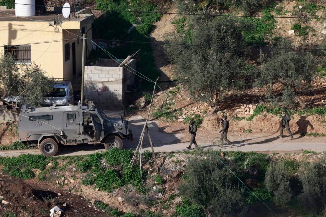 During an Israeli army raid on the Al-Faraa refugee camp, near Tubas, in the West Bank, January 13, 2024.
