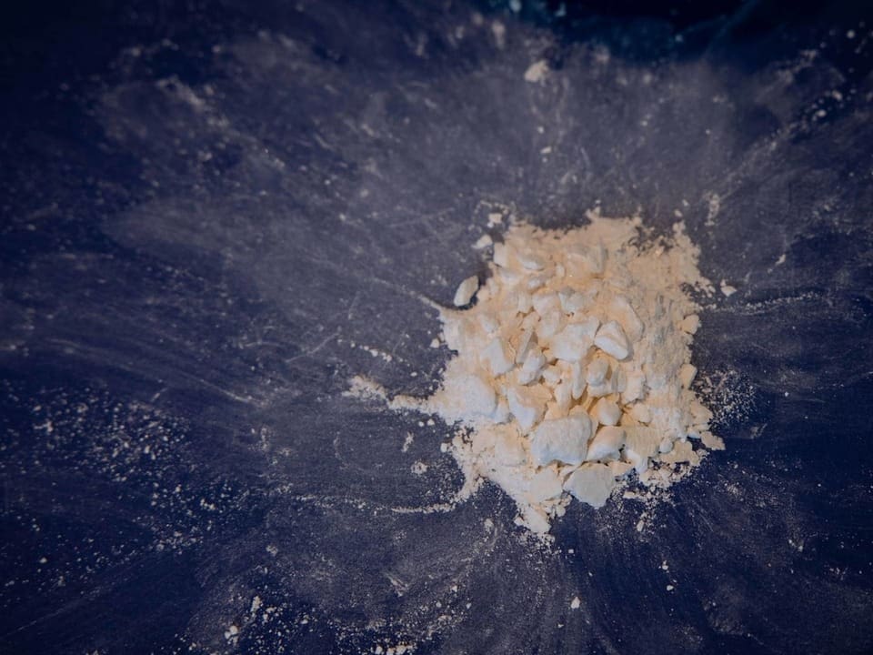 Pressed and highly concentrated cocaine in a pile.