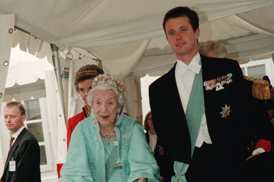 Queen Ingrid and Prince Frederik in 1999