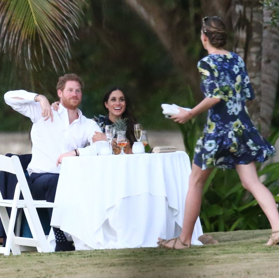 Prince Harry and Meghan Markle enjoy time together at his best friend's wedding in Jamaica. 